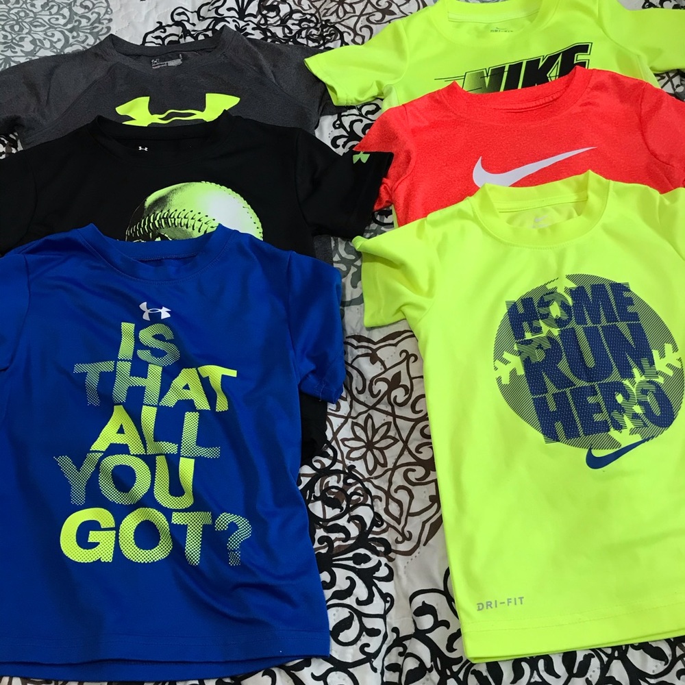 6 dri-fit material Nike & Under Armour tees.